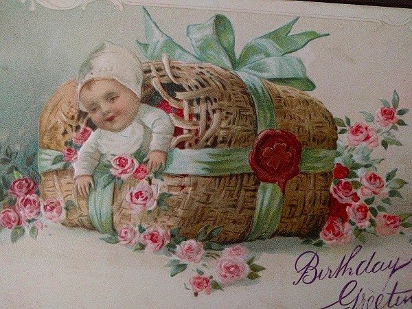 画像2: Postcard  プレゼントから出てきた赤ちゃん! Ellen Clapsaddle 1908年 (2)