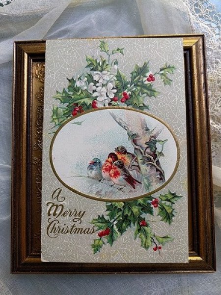 画像2: Postcard  Xmas クリスマス 身を寄せ合う小鳥さん (2)