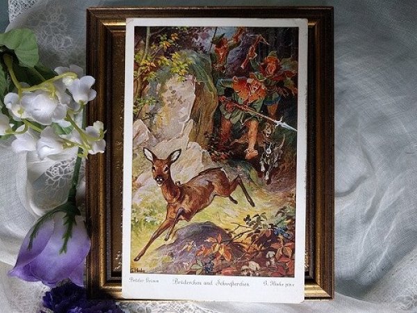 画像2: Postcard   グリム童話 兄と妹 G.Hinke (2)