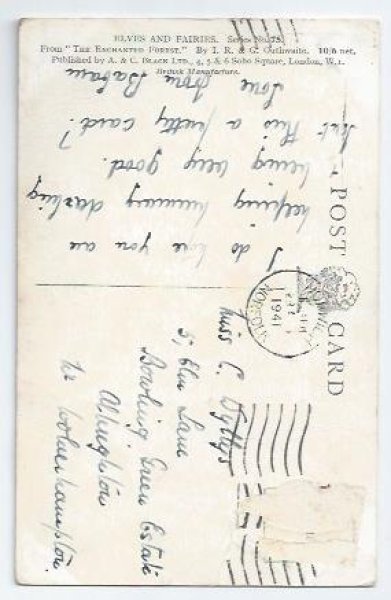 画像2: Postcard  朝顔の妖精と蜘蛛の巣の中で眠る赤ちゃん　Ida Rentoul Outhwaite (2)