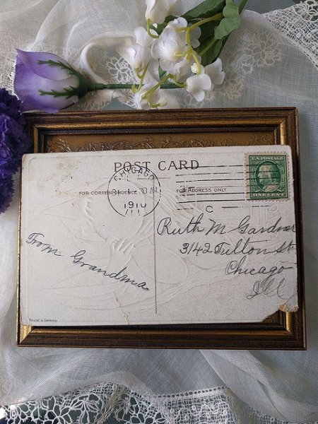 画像5: Postcard  　ハロウィン🎃　女装した男性？　カボチャ　Ellen Clapsaddle 1910年 (5)