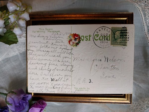 画像3: Postcard  クリスマス 教会の窓とベル 1909年 (3)