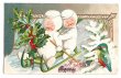 画像1: Postcard 　クリスマス　雪だるまの妖精とカワセミ 1911年 (1)