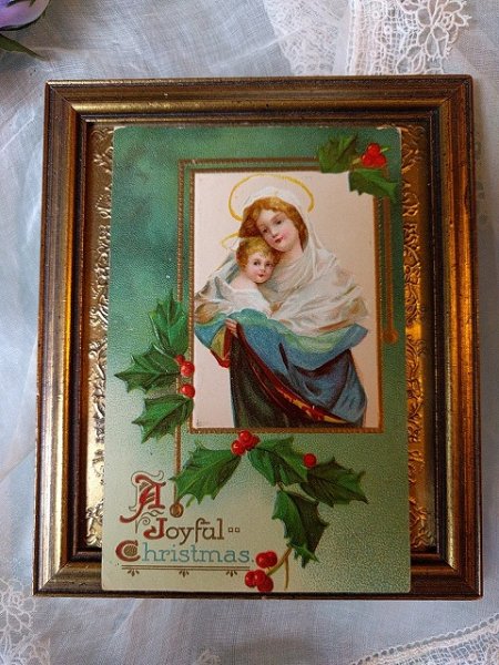 画像2: Postcard  クリスマス ホーリーと聖母子 E.Clapsaddle ? (2)