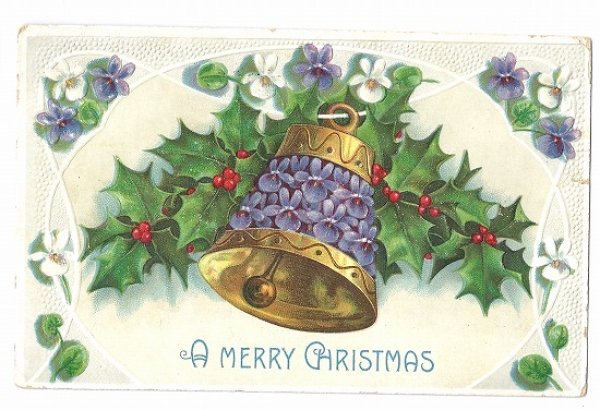 画像1: Postcard 　クリスマス　ホーリーとベル 1908年 (1)
