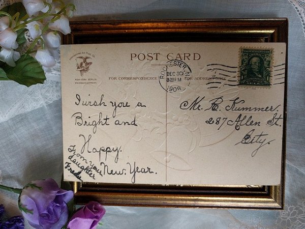 画像3: Postcard  クリスマス ホーリーのリースとベル Ellen Clapsaddle 1908年 (3)