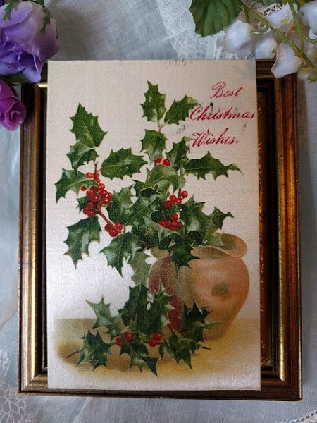 画像2: Postcard  クリスマス ホーリー 1910年 (2)