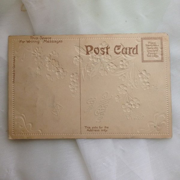 画像2: Postcard 手紙を運ぶ白鳩と忘れな草のお花 (2)