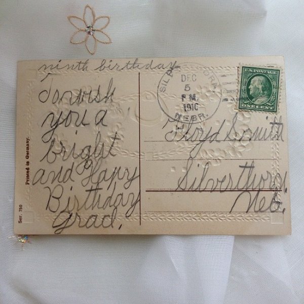 画像2: ▼SALE 500▼ Postcard スミレのお花のリース (2)