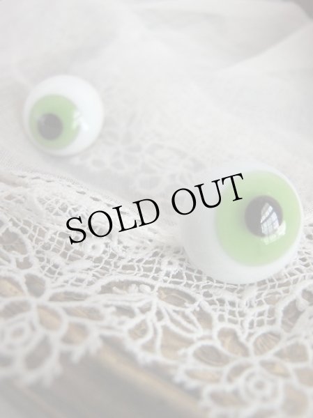 画像6: Antique Glass Eye　アンティーク　ジャーマングラスアイ　緑　ドイツ製　ポンチ目　グーグリー　グリーン　18mm　（1組・2個セット） (6)
