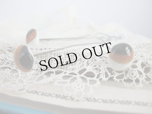 画像2: Antique Glass Eye　アンティーク　ジャーマングラスアイ　ドイツ製　ポンチ目　グーグリー　トライカラー14mm　（1組） (2)