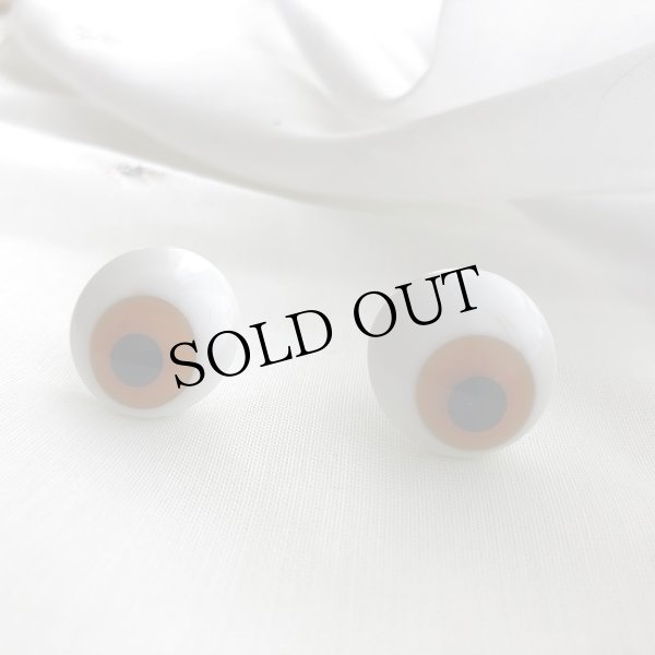 画像3: Antique Glass Eye　アンティーク　ジャーマングラスアイ　茶色　ドイツ製　ポンチ目　グーグリー　20mm　（1組・2個セット） (3)