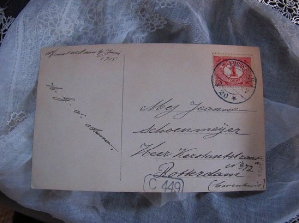 画像3: Postcard  お花と女性 イギリス1915年 (3)