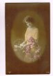 画像1: Postcard 　お花と女性　イギリス1914年 (1)