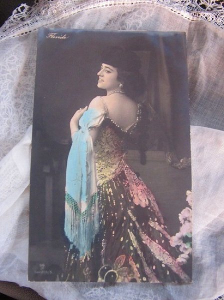 画像2: Postcard ドレスの女性 背中 未使用 (2)