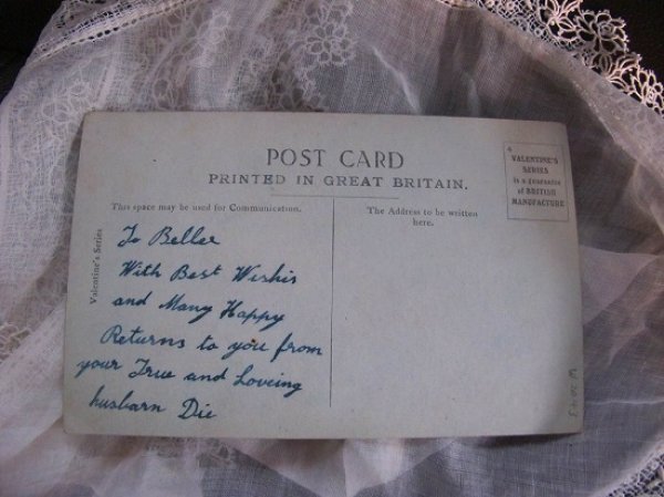 画像3: ▼SALE 500▼ Postcard  女性と白鳩 (3)