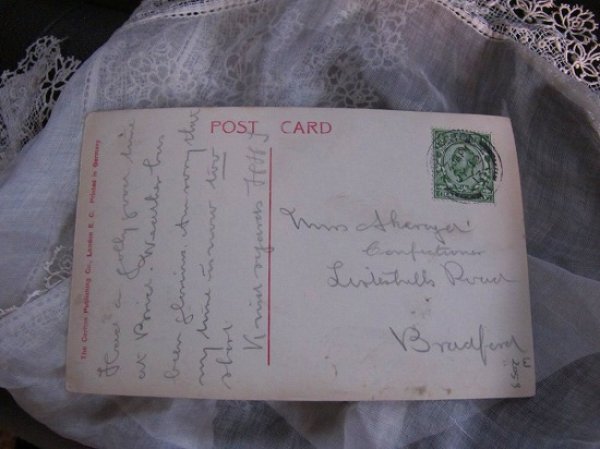 画像3: Postcard  薔薇のお花と女性 イギリス1913年 (3)