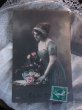 画像2: Postcard  薔薇のお花と女性 (2)