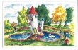 画像1: Postcard 　小さな塔とキノコのお庭　1963年 (1)