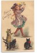 画像1: Postcard　女の子と3匹の猫たち　Helena Maguire  (1)