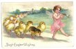 画像1: Postcard  Easter　笛吹天使とヒヨコ　Ellen Clapsaddle　1909年 (1)