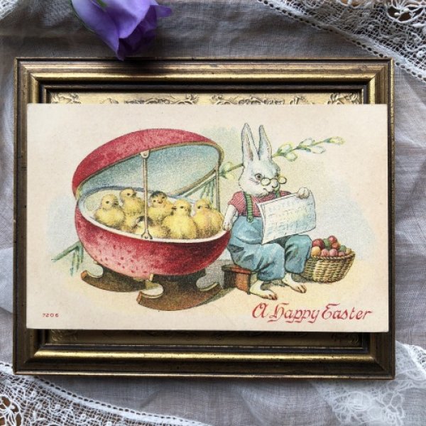 画像2: Postcard  Easter ウサギのベビーシッターさん 卵のゆりかご (2)