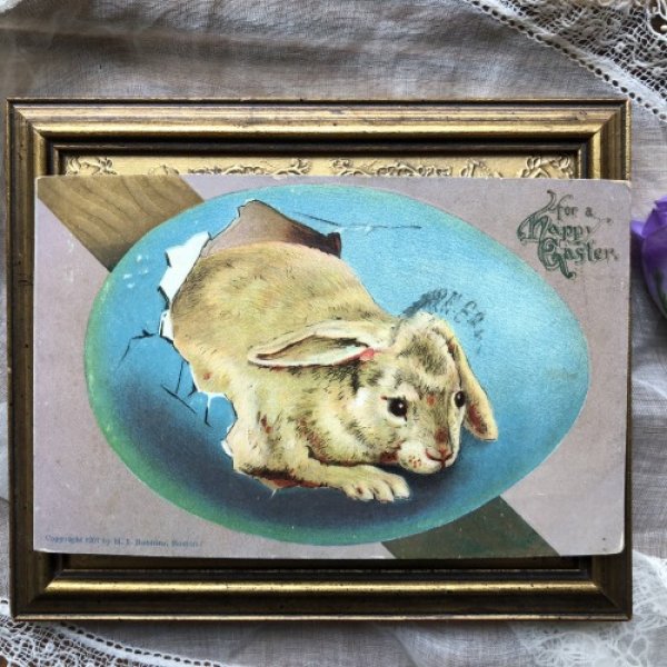 画像2: Postcard  Easter イースターエッグから産まれた垂れ耳のウサギさん 卵 (2)