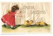 画像1: Postcard  Easter　ヒヨコを追いかける女の子　イースター　1910年 (1)