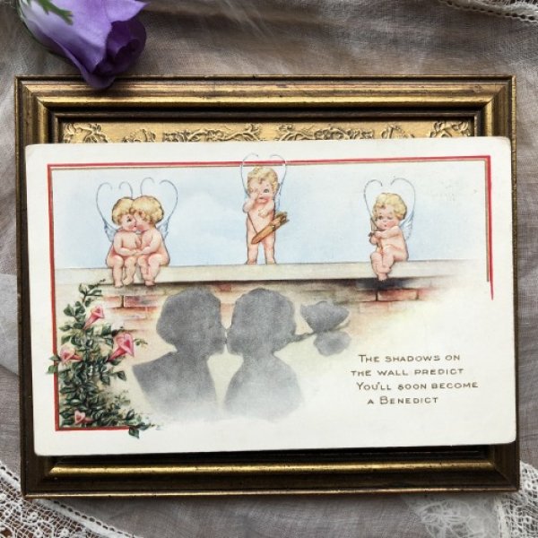 画像2: Postcard 恋する二人を見守るキューピッド 天使 (2)