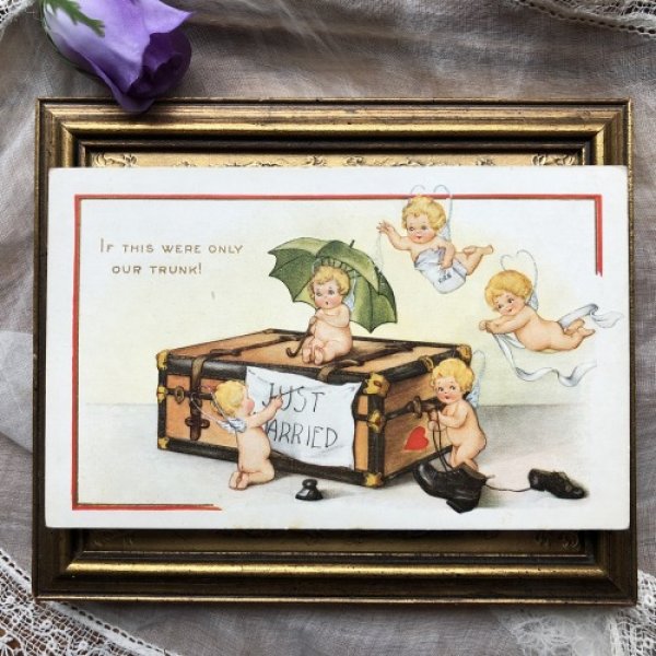 画像2: Postcard トランクと天使たち キューピッド  (2)