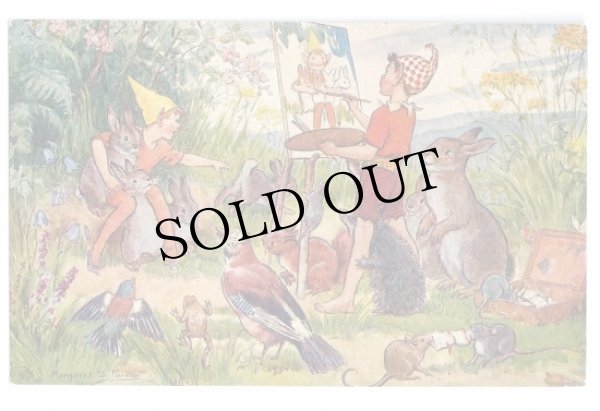 画像1: Postcard  森の動物と妖精　肖像画の絵描きさん　Margaret Tarrant　未使用 (1)