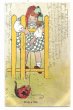 画像1: Postcard　猫と遊ぶ女の子　1907年 (1)