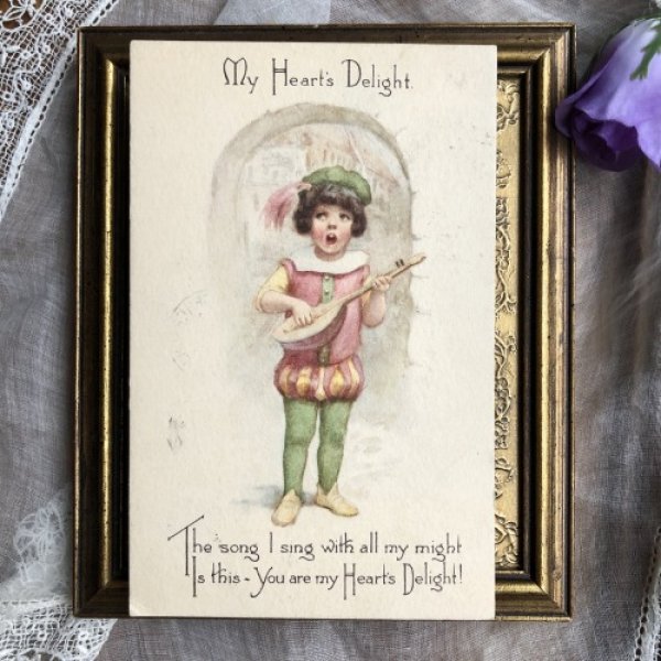 画像2: Postcard　吟遊詩人の男の子　1916年 (2)