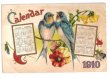 画像1: Postcard  ツバメのカレンダー　1910年 (1)