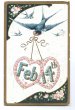 画像1: Postcard  バレンタイン　ハートを運ぶツバメ　1910年 (1)