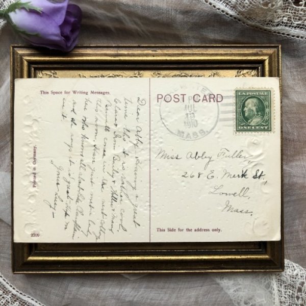 画像3: Postcard  忘れな草のお花の馬蹄を運ぶツバメ 1910年 (3)