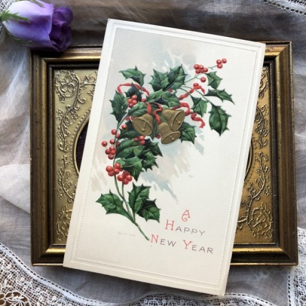 画像2: Postcard  クリスマス ホーリーとベル ヒイラギ (2)