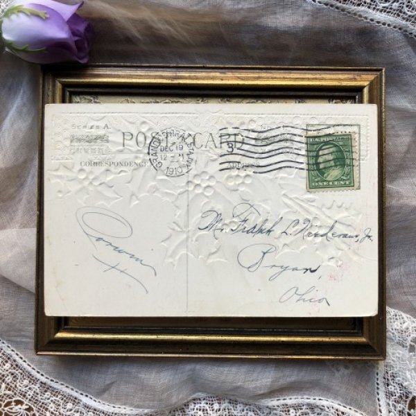 画像4: Postcard  クリスマス ホーリー ヒイラギ 1910年 (4)