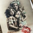 画像3: Postcard　蝶々と2人の女の子　フランス (3)