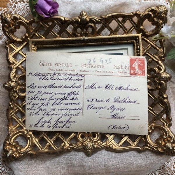 画像4: Postcard Bonne Annee フランス ヤドリギと女の子 (4)