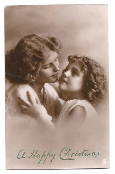画像1: Postcard　ママと女の子　 1910年 (1)