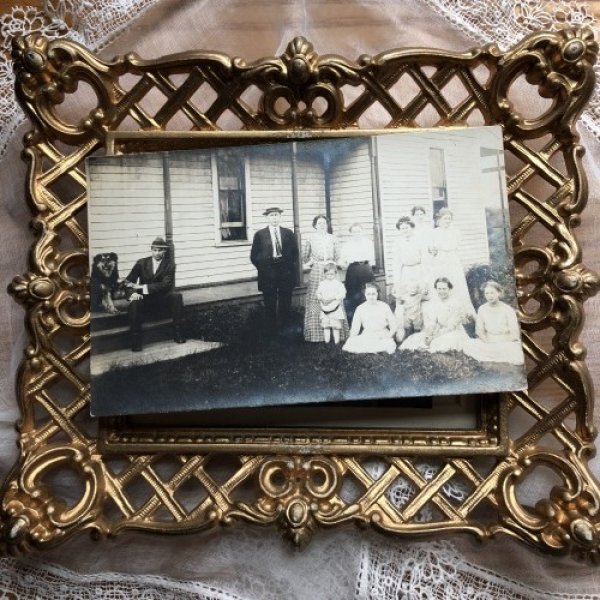 画像2: ▼SALE 500▼ Postcard 肖像写真 大家族と犬 (2)