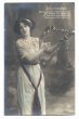画像1: ▼SALE 500▼ Postcard　竪琴　ハープを弾く女性　1911年 (1)
