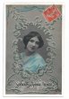 画像1: Postcard　Bonne Annee　フランス　ヤドリギと女性　1908年 (1)
