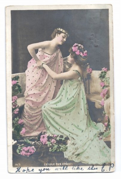 画像1: Postcard　2人の女性　1904年 (1)
