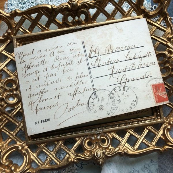 画像4: Postcard お祈りをする姉妹 ハート フランス (4)