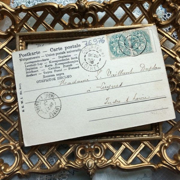 画像4: Postcard 星空の雲に乗る赤ちゃん 三日月 フランス1903年 (4)