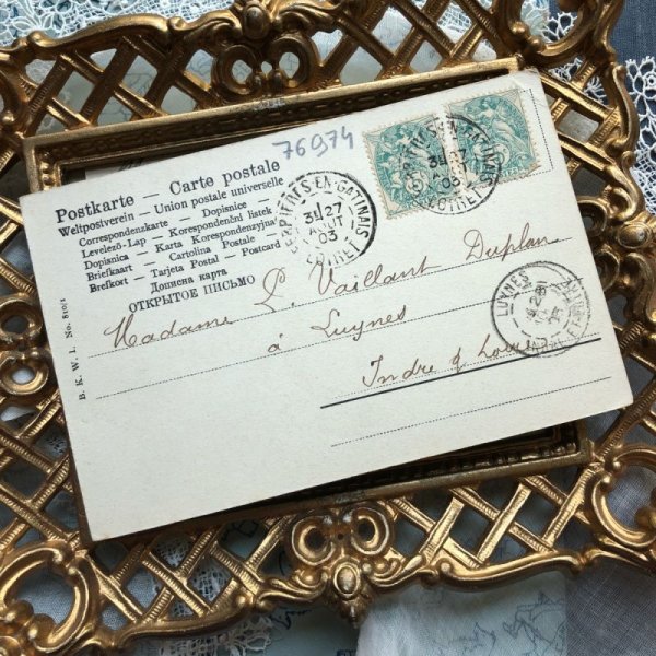 画像4: Postcard 星空の雲に乗る赤ちゃん フランス1903年 (4)