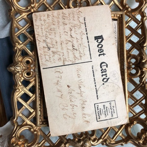 画像3: ▼SALE 500▼ Postcard 寂しい黒猫の詩 1909年 (3)