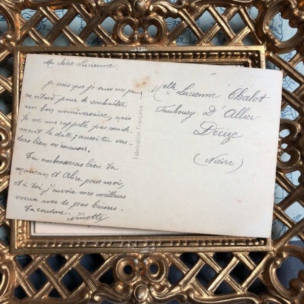 画像3: Postcard お花と女の子 フランス 写真 (3)